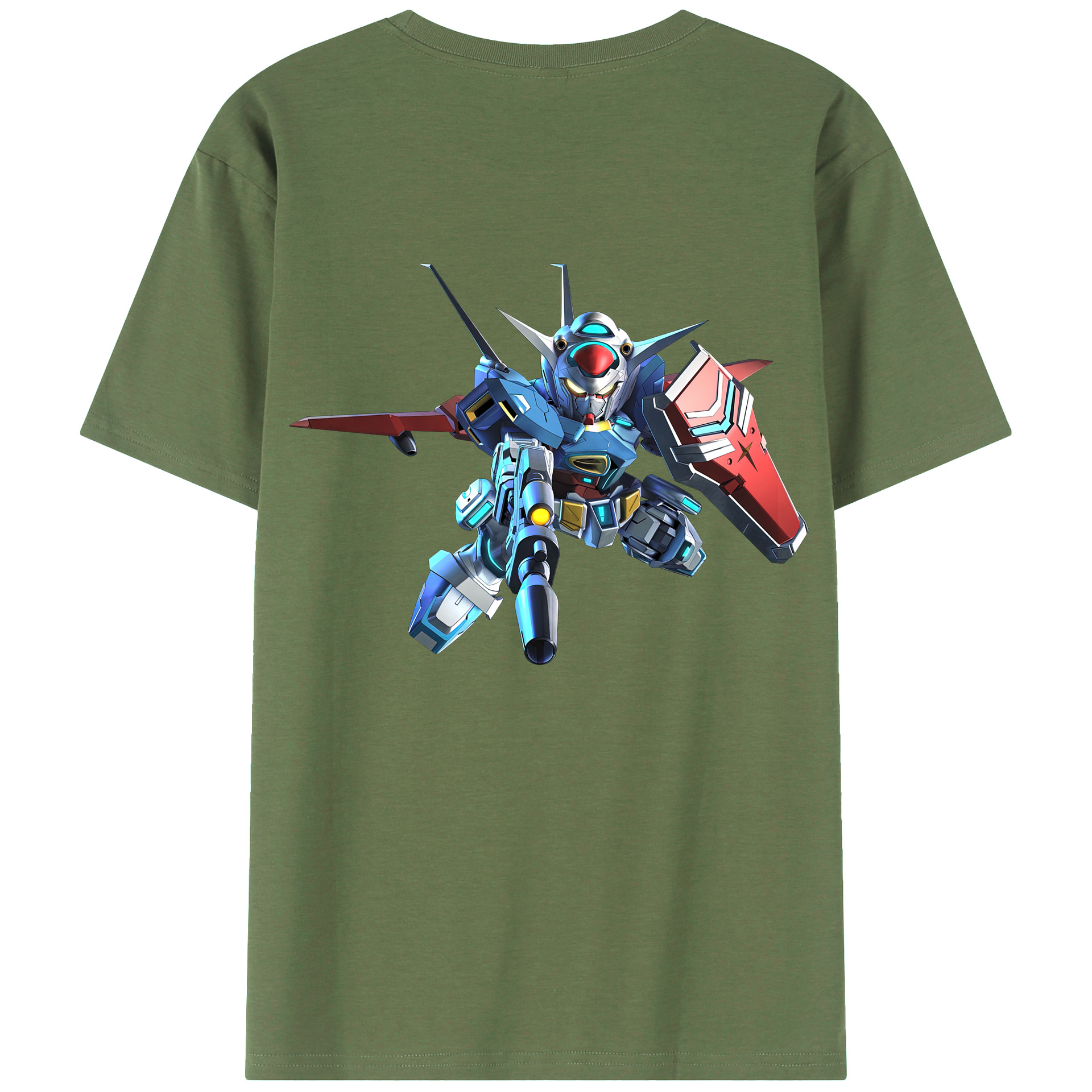 （画像用） 機動戦士ガンダム Mobile Suit Gundam 綿100％ メンズ半袖Tシャツ（バックプリント） 通気性